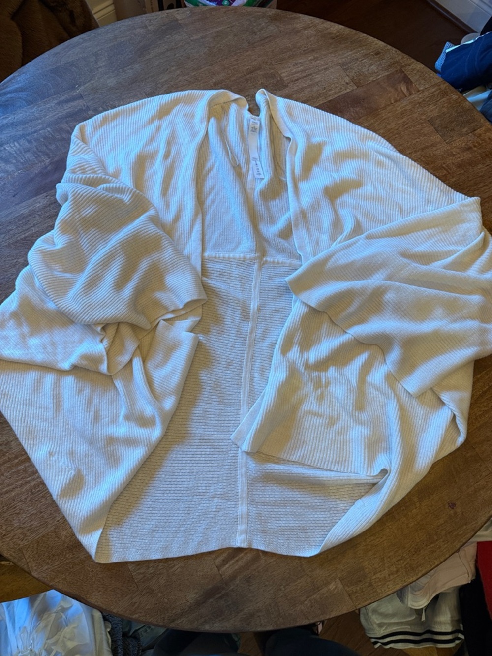lululemon athletica Cream Ribbed Knit Hoodie